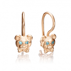 Золотые серьги Platina с фианитом 02-3847-00-404-1110-03 фото