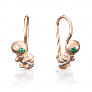 Золотые серьги Platina с фианитом 02-3852-00-404-1110-03 фото