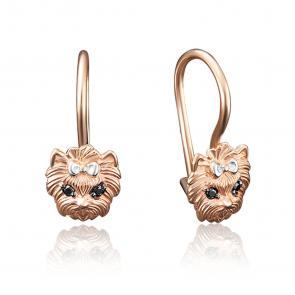 Золотые серьги Platina с фианитом 02-3853-00-402-1110-03 фото