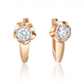 Золотые серьги Platina с фианитом 02-3860-00-501-1110-38 фото