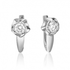 Серьги из белого золота Platina с фианитом 02-3860-00-501-1120-38 фото