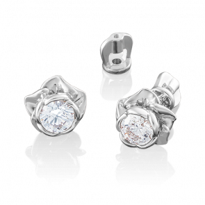 Серьги из белого золота Platina с фианитом 02-3861-00-501-1120-38 фото