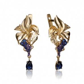 Серьги из лимонного золота Platina с фианитом 02-3873-01-404-1130-48 фото