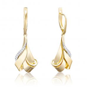 Серьги из лимонного золота Platina с фианитом 02-3896-00-401-1130-03 фото