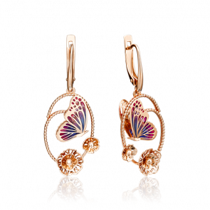 Золотые серьги Platina с эмалью 02-3902-00-000-1110-59 фото