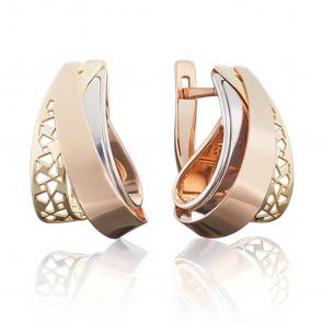 Серьги из комбинированного золота Platina 02-3904-00-000-1113-48 фото