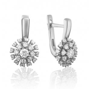 Серьги из белого золота Platina с бриллиантом 02-3905-00-101-1120-30 фото