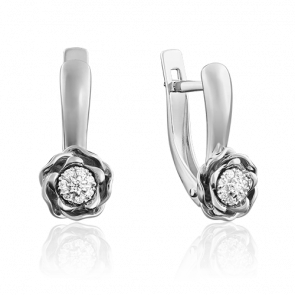 Серьги из белого золота Platina с бриллиантом 02-3911-00-101-1120-30 фото