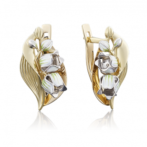 Серьги из комбинированного золота Platina с эмалью 02-3912-00-000-1121-59 фото