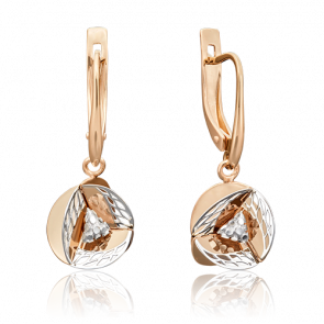 Серьги из комбинированного золота Platina 02-3918-00-000-1111-48 фото