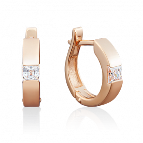 Золотые серьги Platina с бриллиантом 02-3935-00-101-1110-30 фото