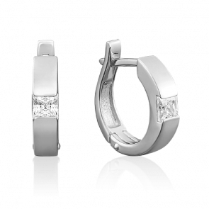 Серьги из белого золота Platina с бриллиантом 02-3935-00-101-1120-30 фото