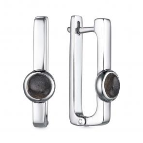 Серебряные серьги АЛЬКОР с лабрадоритом 02-3938/00ЛБ-00 фото