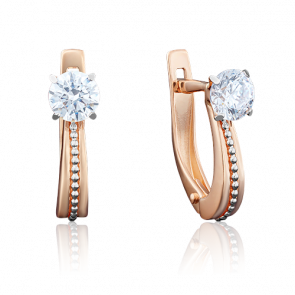 Серьги из комбинированного золота Platina с фианитом 02-3942-00-501-1111-38 фото
