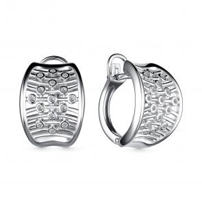 Серебряные серьги АЛЬКОР с фианитом 02-3942/00КЦ-00 фото