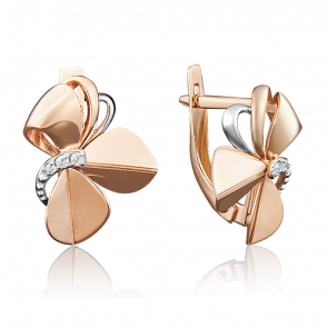 Золотые серьги Platina с фианитом 02-3943-00-401-1110-65 фото