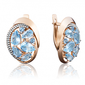 Золотые серьги Platina с топазом 02-3948-00-201-1110-46 фото