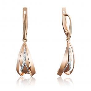 Золотые серьги Platina с фианитом 02-3953-00-401-1110-48 фото