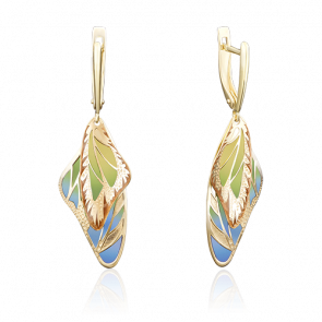 Серьги из лимонного золота Platina с эмалью 02-3954-00-000-1130-48 фото