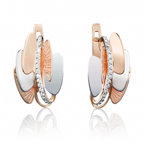 Золотые серьги Platina с фианитом 02-3958-00-401-1110-48 фото