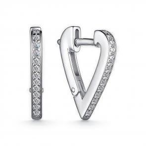 Серебряные серьги АЛЬКОР с фианитом 02-3963/00КЦ-00 фото