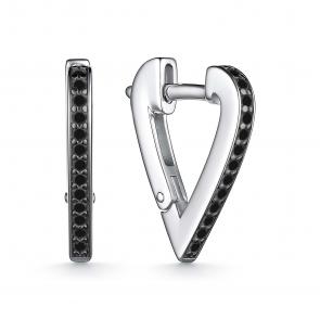 Серебряные серьги АЛЬКОР с фианитом 02-3963/0КЦ1-17 фото