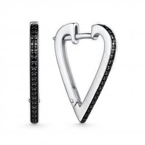 Серебряные серьги АЛЬКОР с фианитом 02-3964/0КЦ1-17 фото