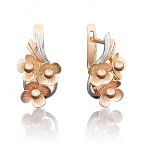 Серьги из комбинированного золота Platina 02-3966-00-000-1113-42 фото