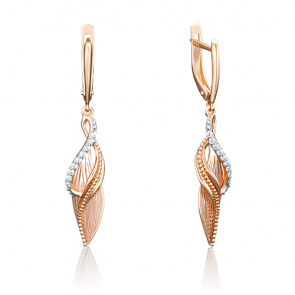 Золотые серьги Platina с фианитом 02-3972-00-401-1110-48 фото