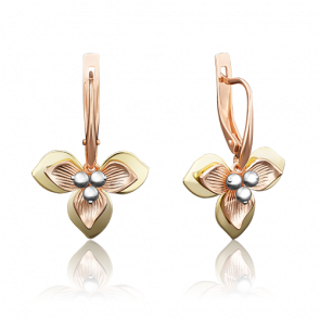 Серьги из комбинированного золота Platina 02-3974-00-000-1113-48 фото