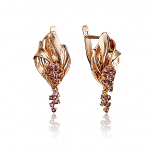 Золотые серьги Platina с фианитом 02-3979-01-404-1110-48 фото