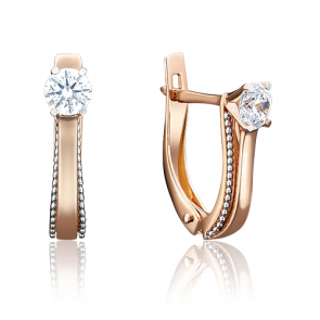 Серьги из комбинированного золота Platina с фианитом 02-3983-00-501-1111-38 фото