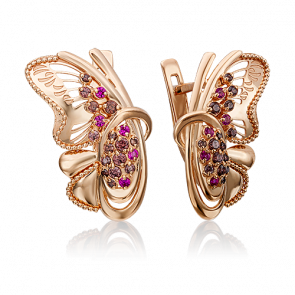 Золотые серьги Platina с фианитом 02-3985-01-404-1110-65 фото