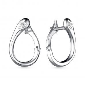 Серебряные серьги АЛЬКОР с бриллиантом 02-3985/000Б-00 фото