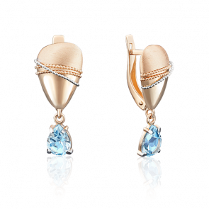 Серьги из комбинированного золота Platina с топазом 02-3999-00-201-1111-46 фото