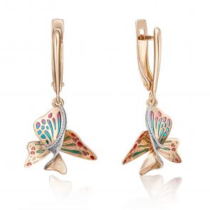 Золотые серьги Platina с эмалью 02-4005-00-000-1110-65 фото