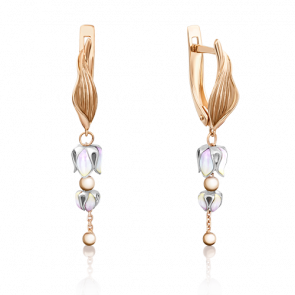 Серьги из комбинированного золота Platina с эмалью 02-4006-00-000-1111-48 фото