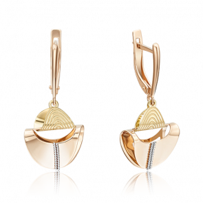 Серьги из комбинированного золота Platina 02-4011-00-000-1113-65 фото
