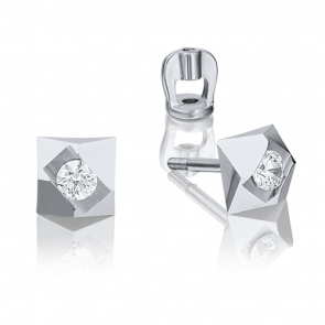 Серьги из белого золота Platina с бриллиантом 02-4014-00-101-1120-30 фото