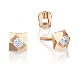 Золотые серьги Platina с фианитом 02-4014-00-401-1110-03 фото