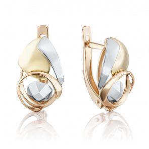 Серьги из комбинированного золота Platina 02-4016-00-000-1140-04 фото