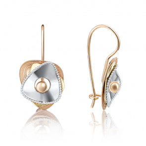 Серьги из комбинированного золота Platina 02-4021-00-000-1140-65 фото