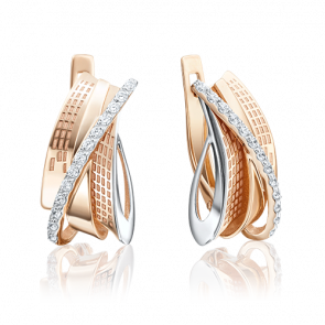 Золотые серьги Platina с фианитом 02-4031-00-401-1110-65 фото
