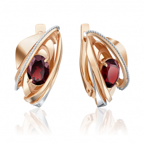 Золотые серьги Platina с гранатом 02-4036-00-204-1110-46 фото