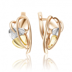 Серьги из комбинированного золота Platina 02-4043-00-000-1140-48 фото