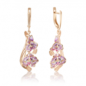 Золотые серьги Platina с эмалью 02-4051-00-000-1110-66 фото