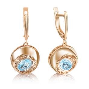 Золотые серьги Platina с топазом 02-4054-00-201-1110-57 фото