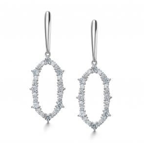 Серебряные серьги АЛЬКОР с фианитом 02-4056/00КЦ-00 фото