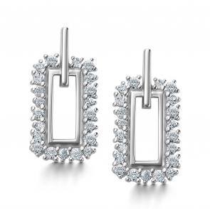 Серебряные серьги АЛЬКОР с фианитом 02-4057/00КЦ-00 фото
