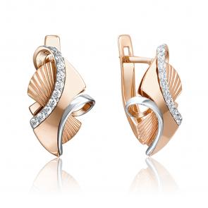 Золотые серьги Platina с фианитом 02-4060-00-401-1110-65 фото